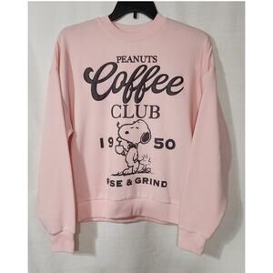 Snoopy peanuts coffee club pink sweatshirt size Small